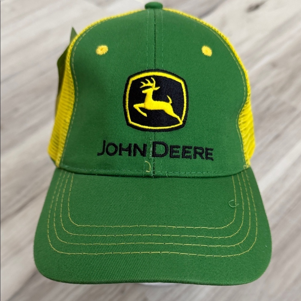 John Deere Green and Yellow Mesh Cap Trucker Hat - Picture 4 of 9